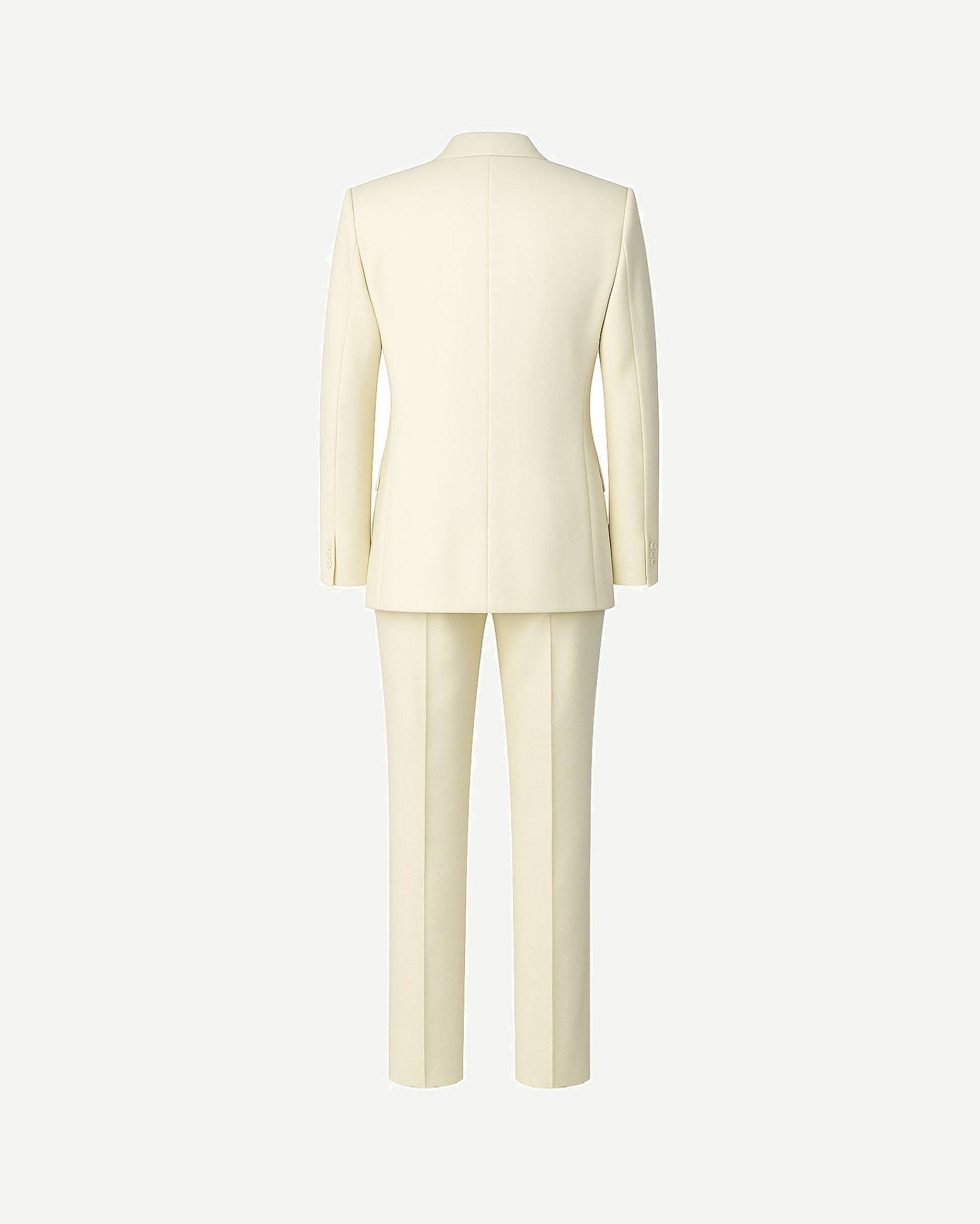 Tailory ivory peak lapel wool tuxedo back view