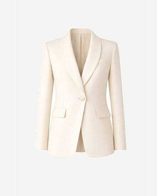Tailory ivory shawl lapel tailored blazer front view