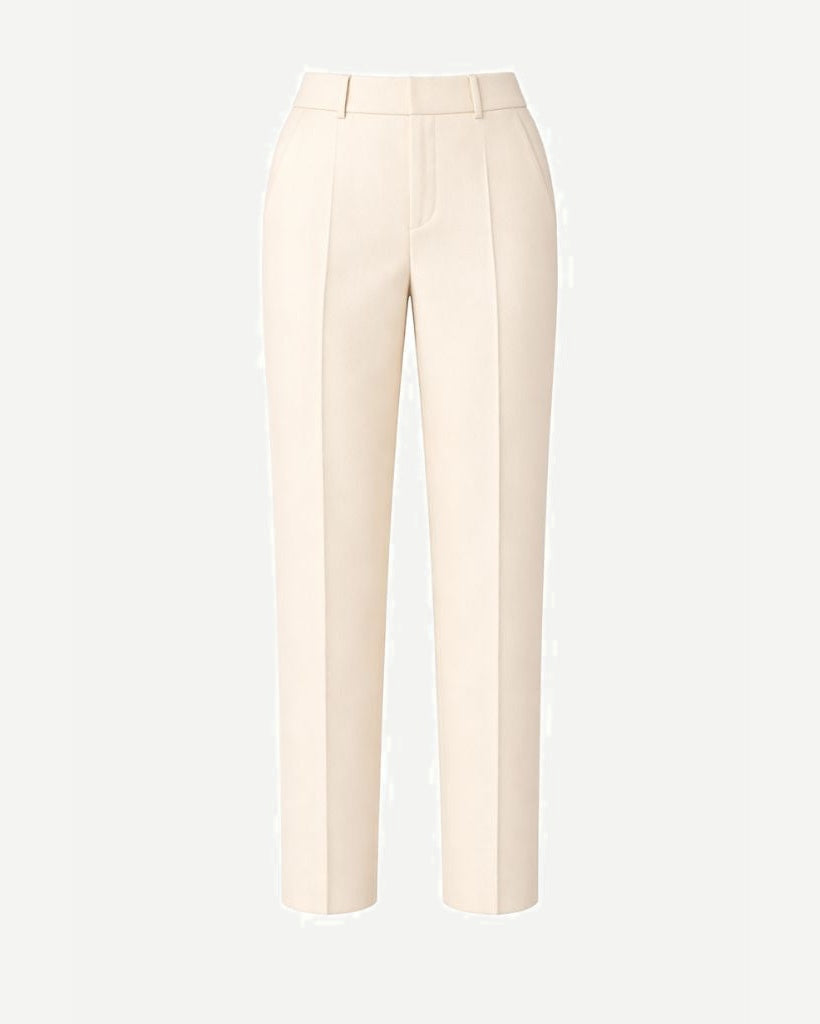 Tailory ivory straight-leg tailored trousers front view