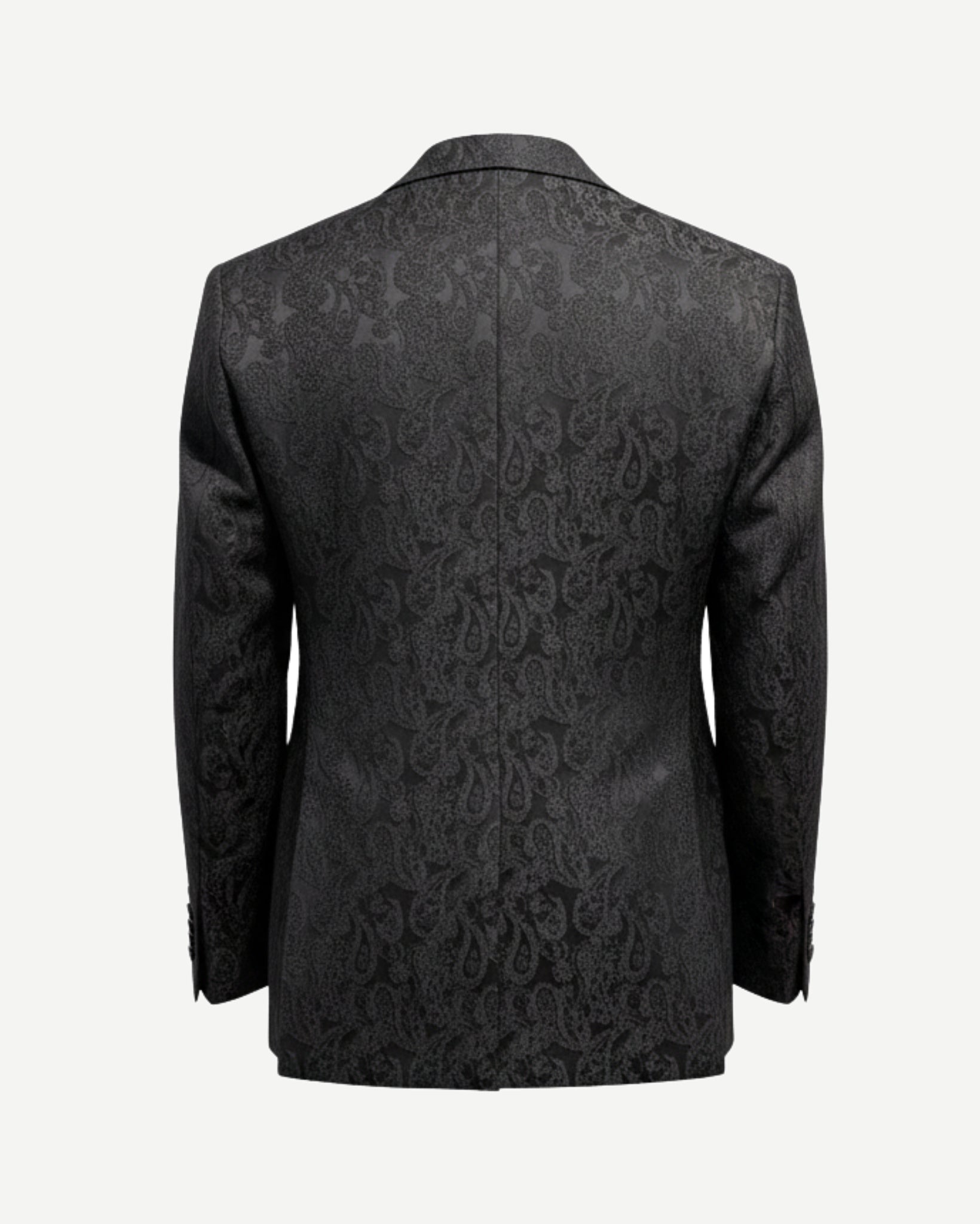 Tailory black crinkled jacquard evening jacket back view