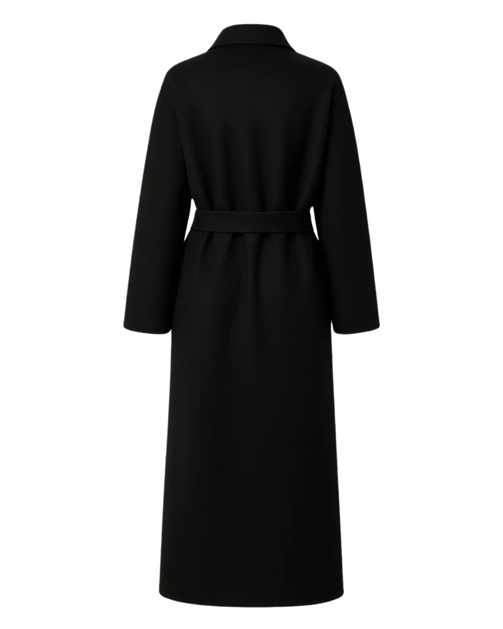 Jet Black Loro Piana Wool Mohair Unstructured Belted Coat - Overcoat - The Tailory New York