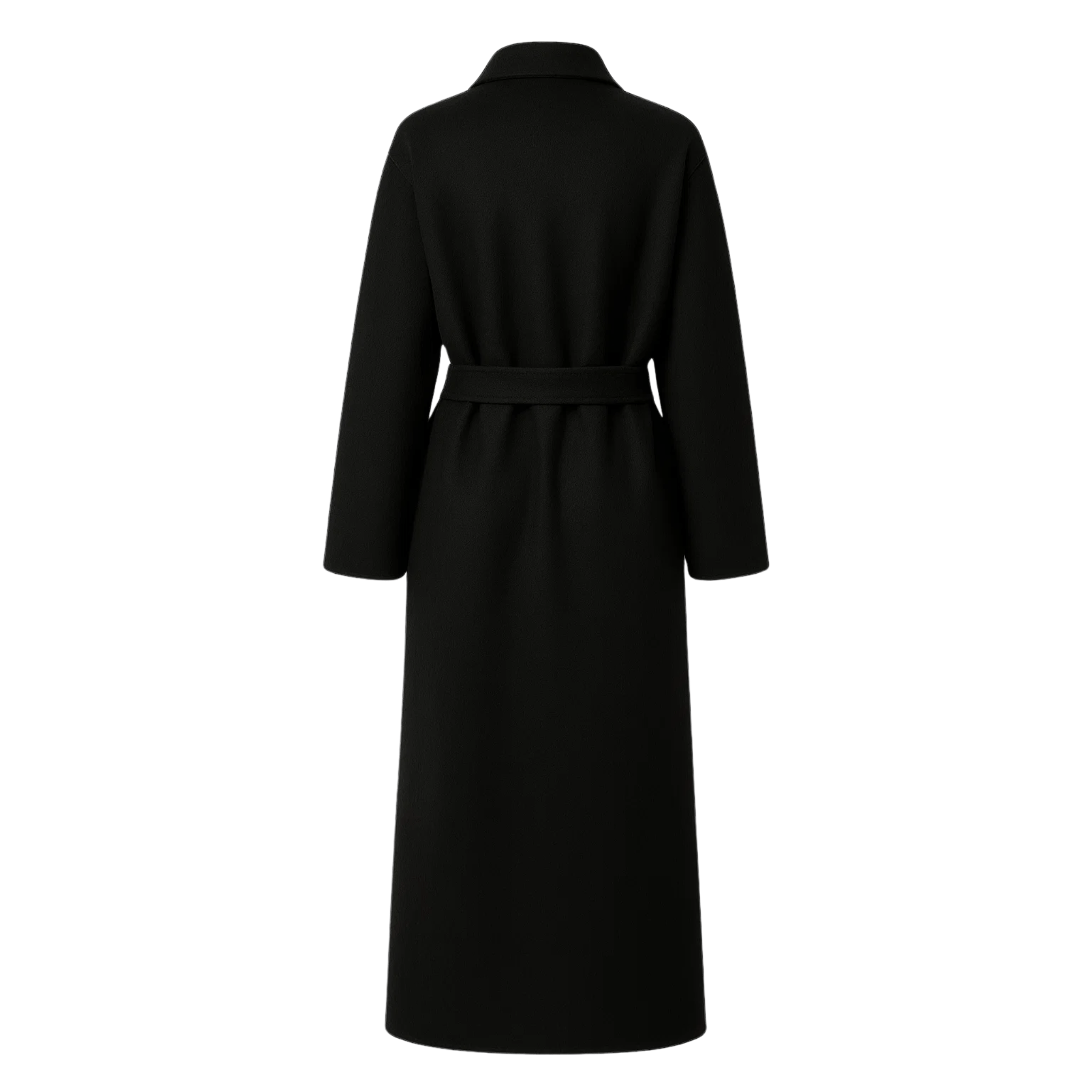 Jet Black Loro Piana Wool Mohair Unstructured Belted Coat - Overcoat - The Tailory New York
