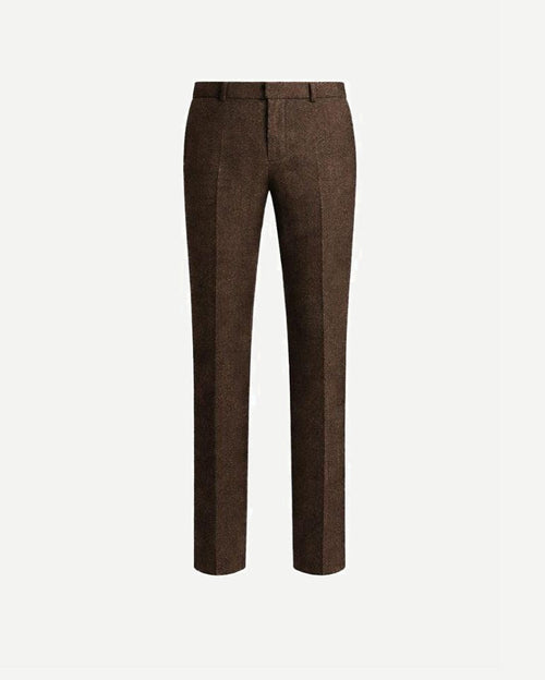 Loro Piana Chocolate Brown Wool Silk Trousers
