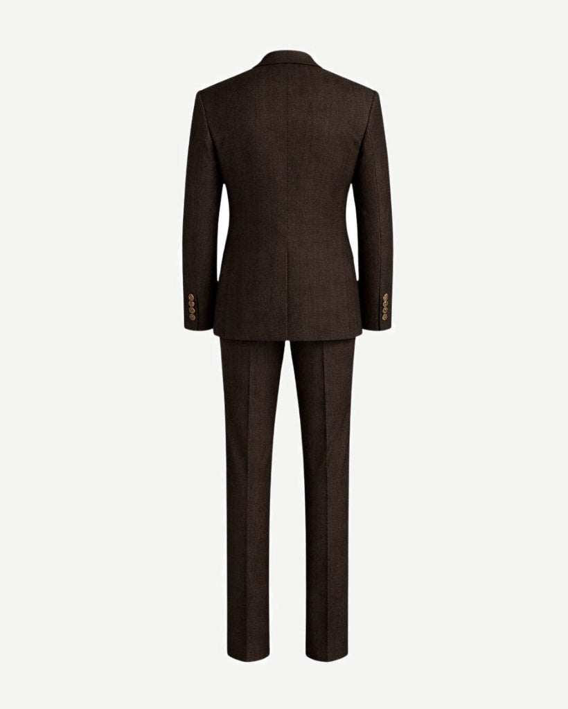Brown suit on a white background