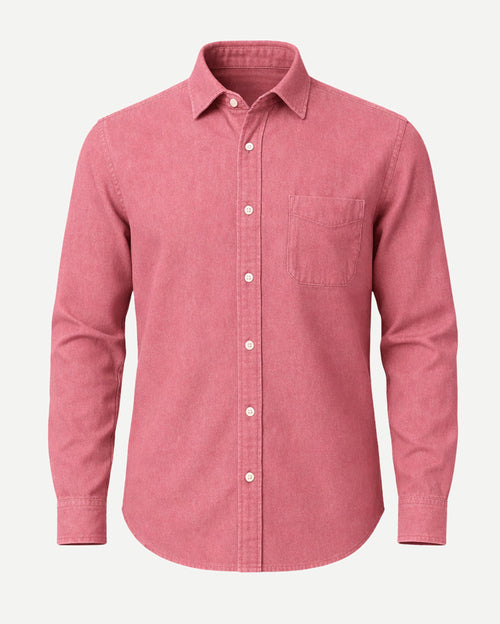 Tailory dusty rose textured cotton casual shirt front view
