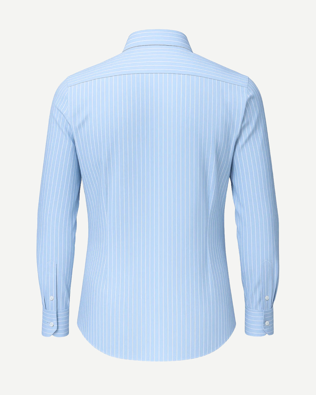 The Tailory New York men's blue striped dress shirt back view