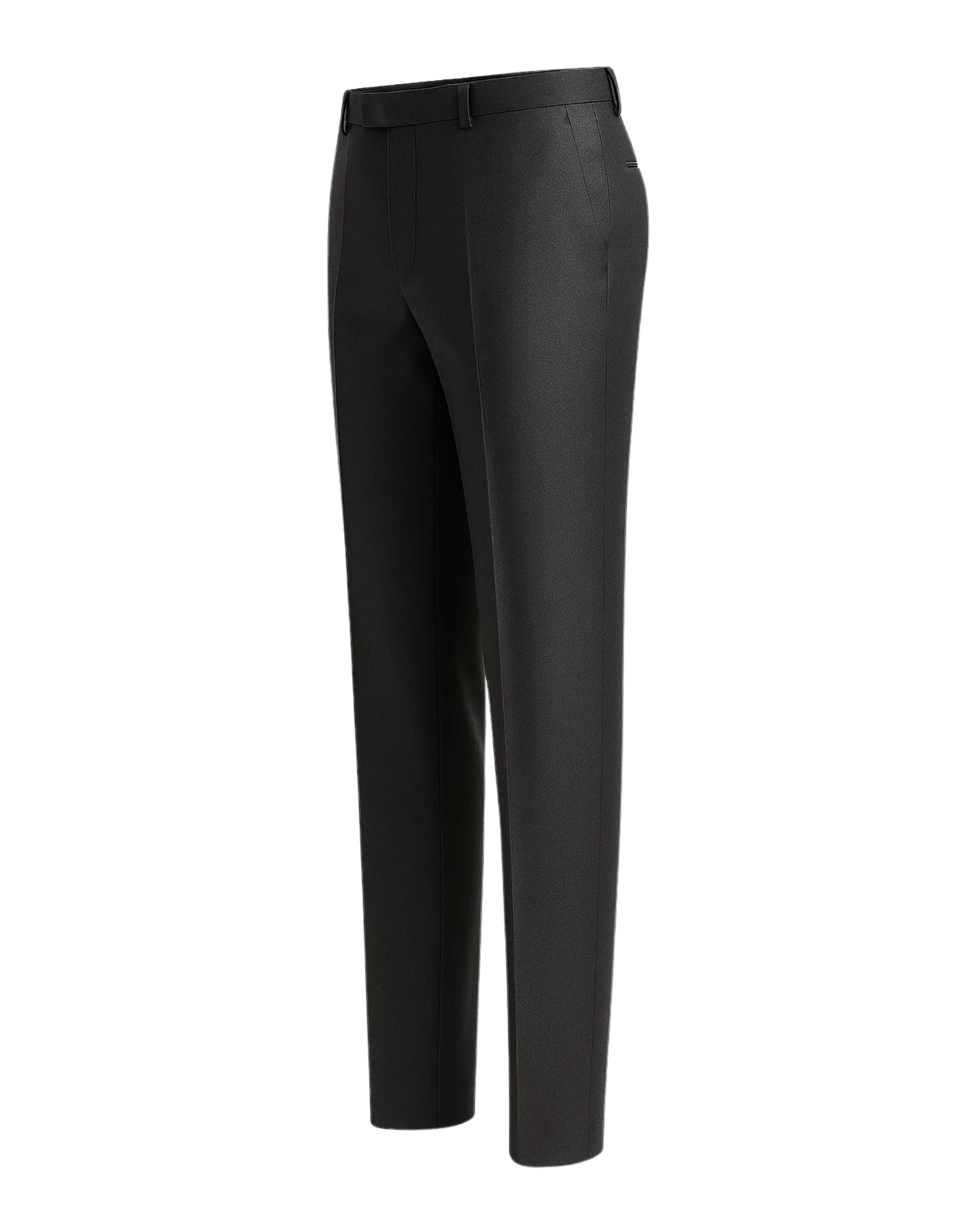 Men's Loro Piana Charcoal Dress Pants featuring a sleek tailored silhouette, belt loops, and pressed creases, crafted from luxurious charcoal fabric for elegant formalwear.