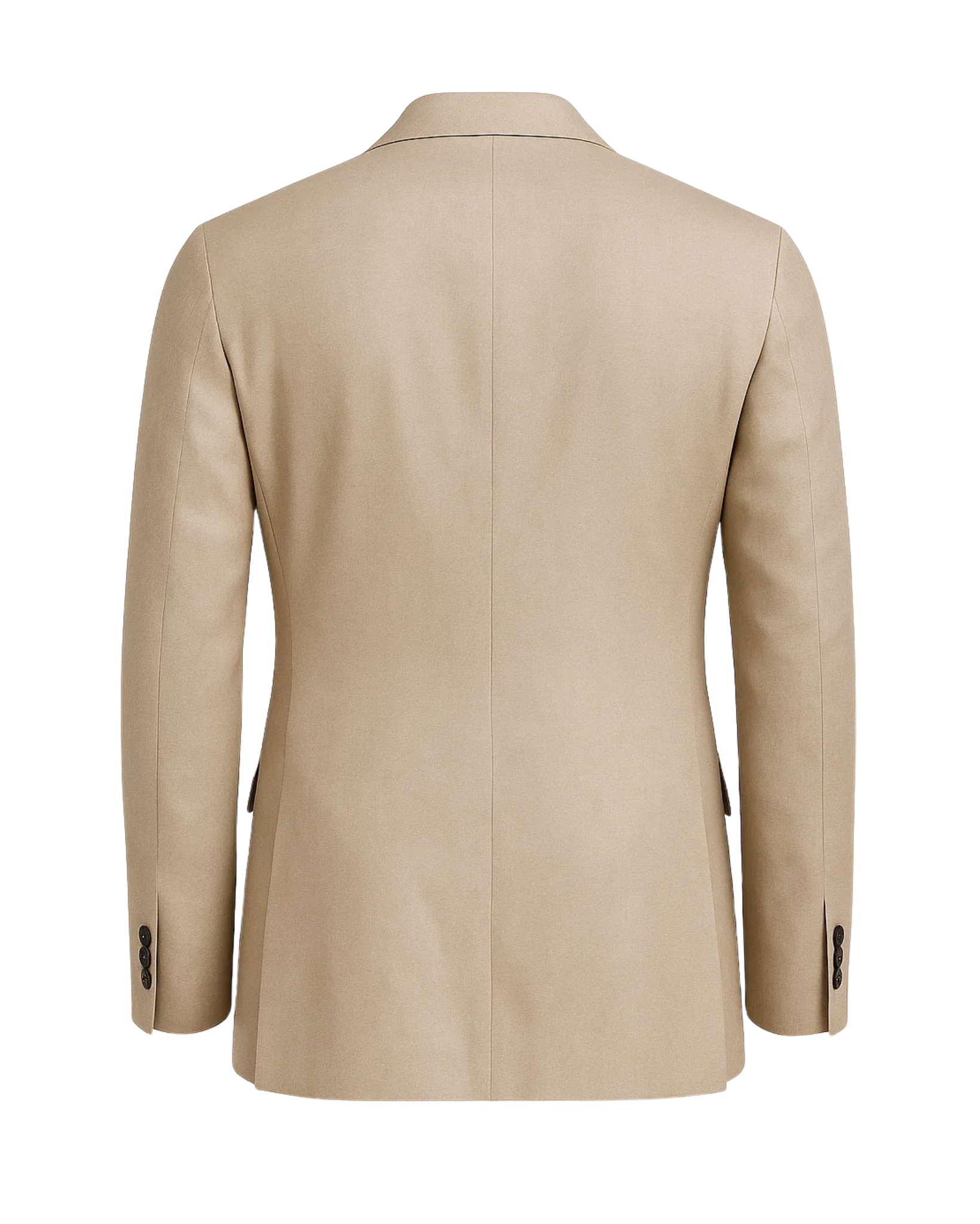 Men's Loro Piana Regatta Beige Tropical Wool Blazer shown from the back, featuring a smooth, tailored fit with clean lines and lightweight fabric ideal for summer suiting.