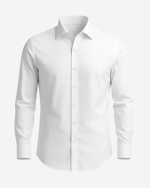 The Tailory New York men's white classic business dress shirt front view