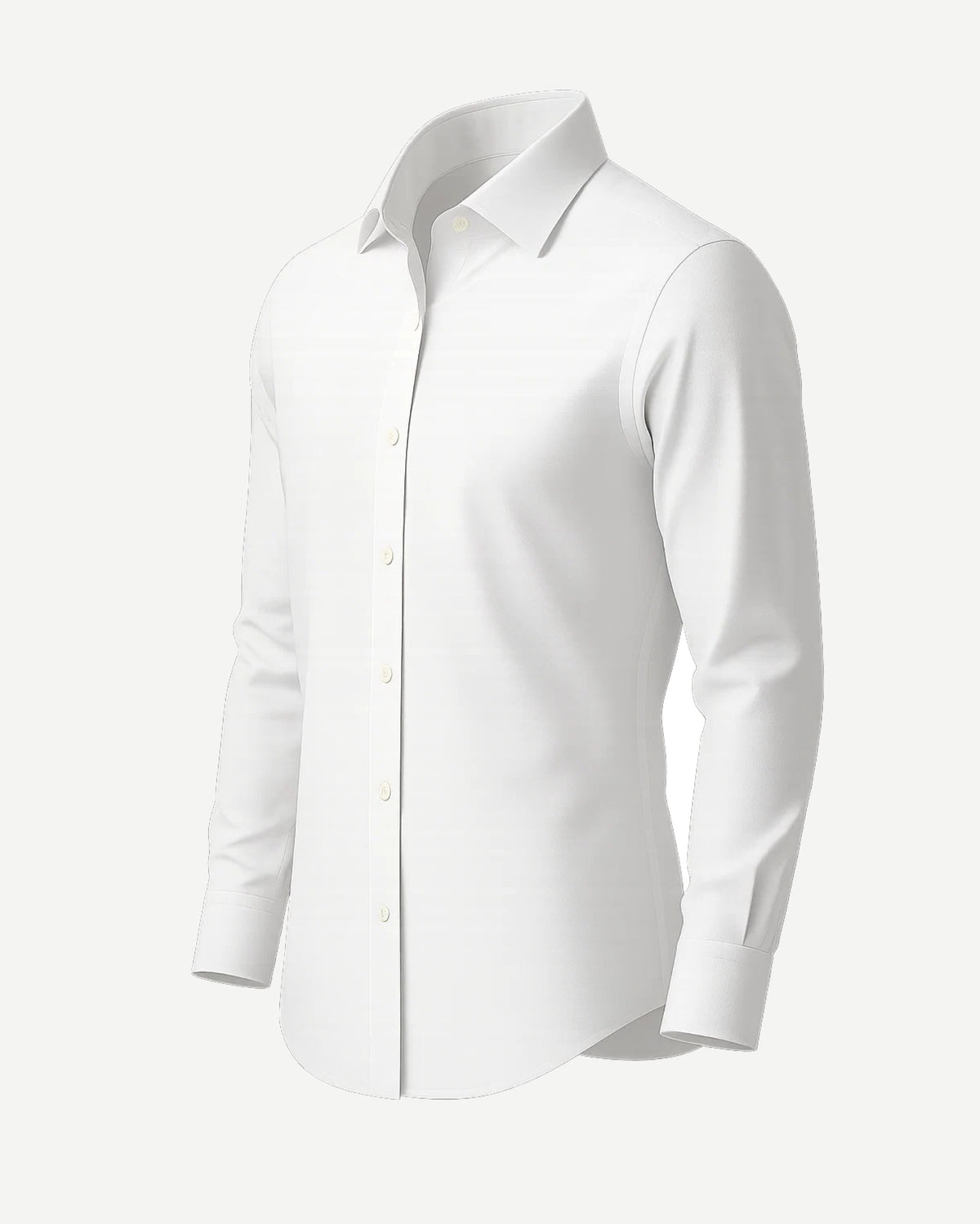 The Tailory New York men's white tailored business shirt angled view