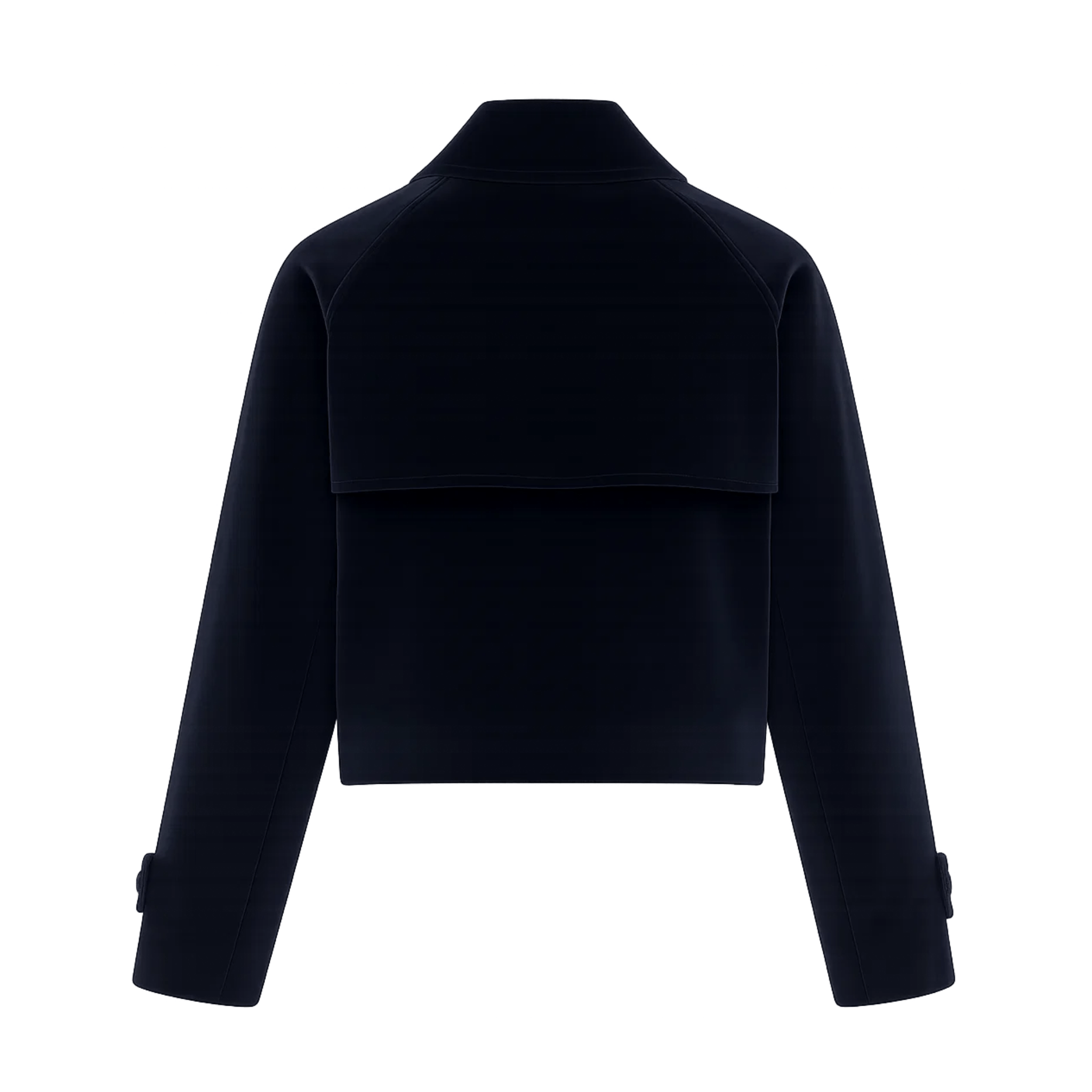 Midnight Blue Loro Piana Cotton Velvet Cropped Trench Coat - Coat - The Tailory New York