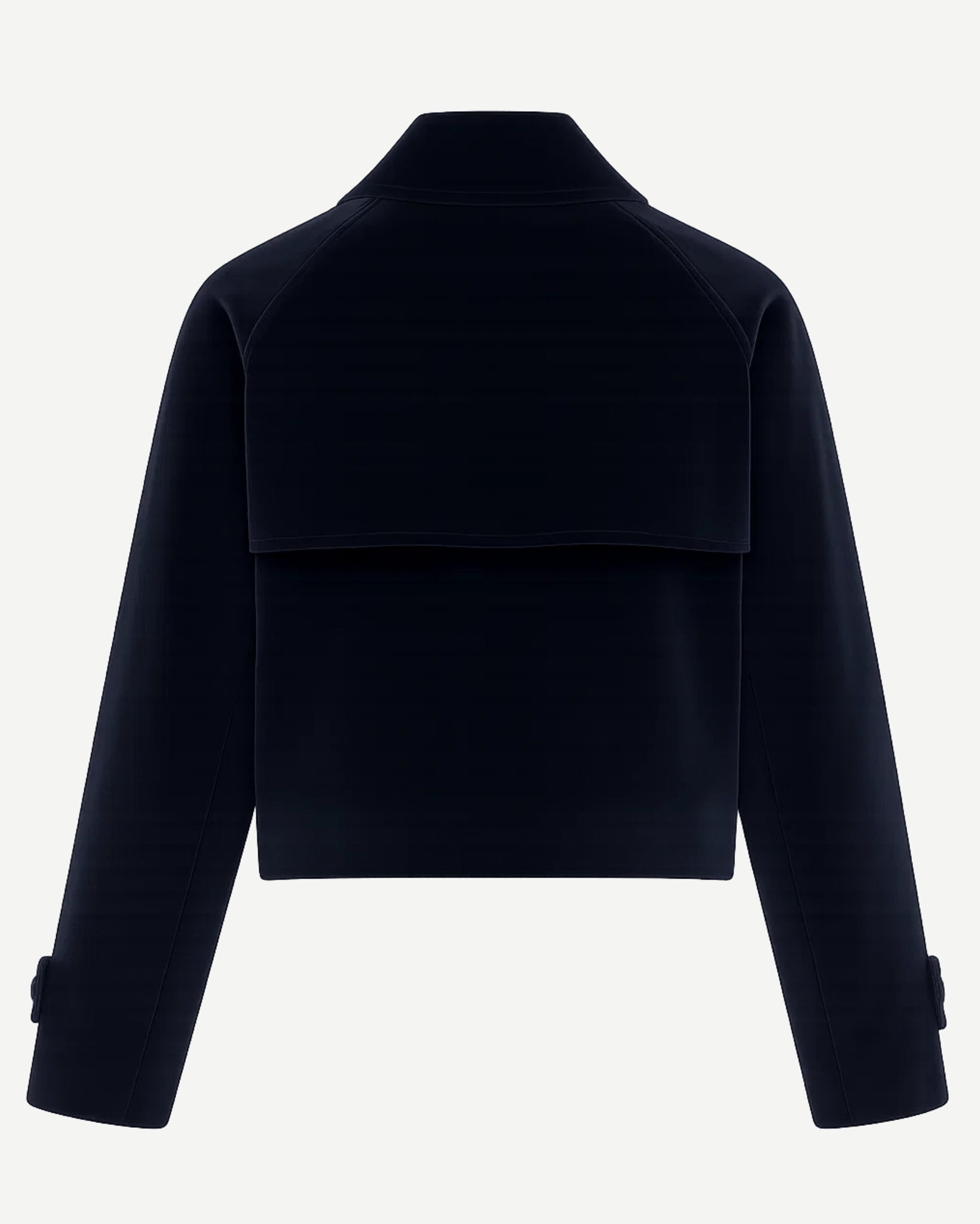 Midnight Blue Loro Piana Cotton Velvet Cropped Trench Coat - Coat - The Tailory New York