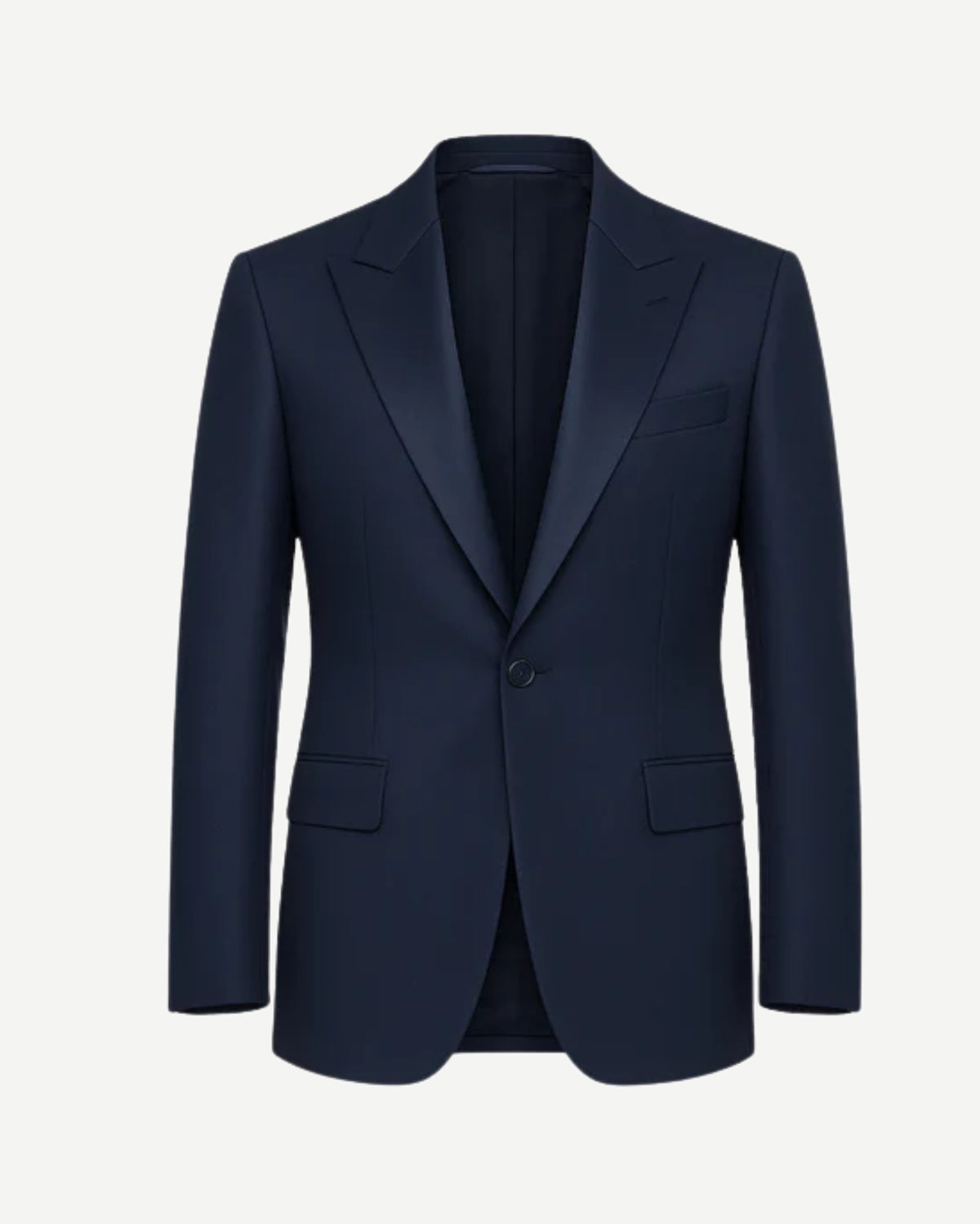 Tailory midnight blue peak lapel wool dinner jacket front view
