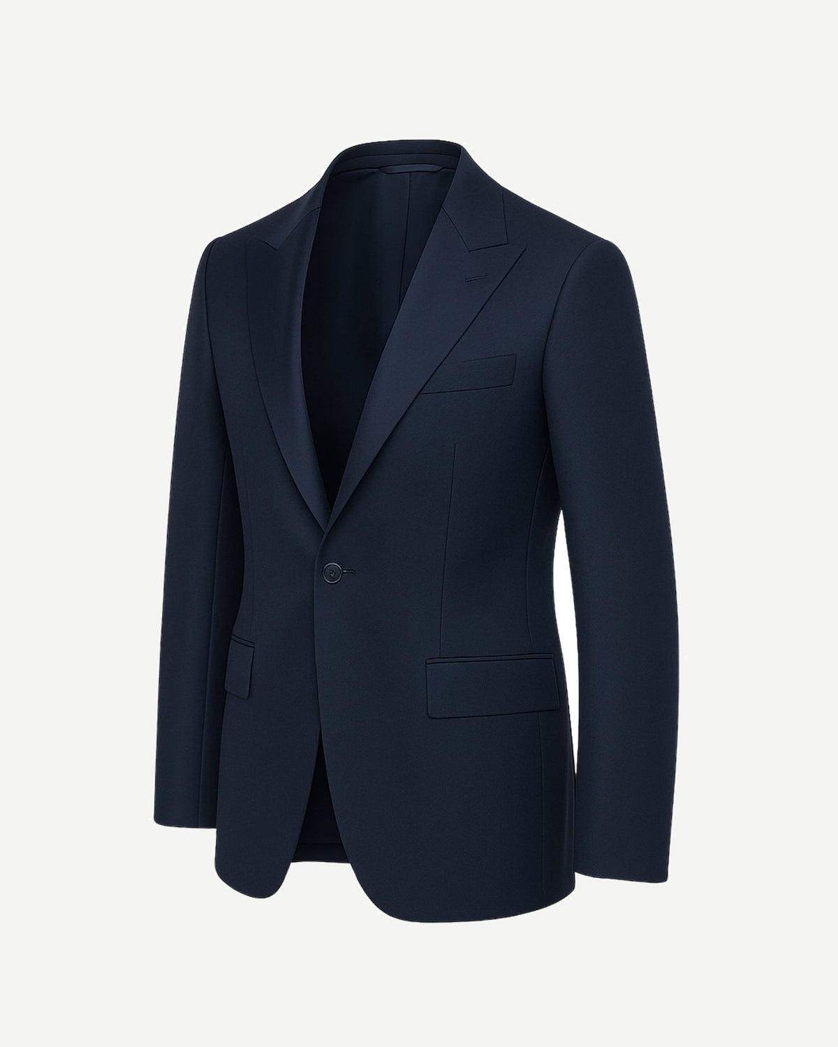Tailory midnight blue peak lapel wool dinner jacket side view