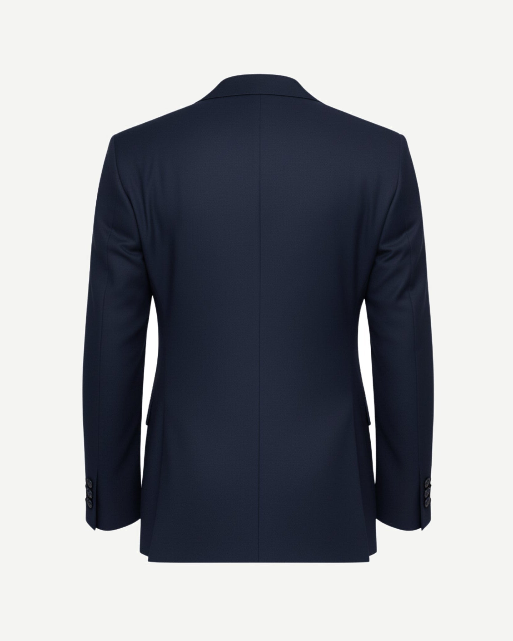 Tailory midnight blue peak lapel wool dinner jacket back view