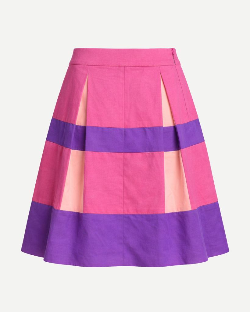 Tailory multicolor purple panelled skirt back view