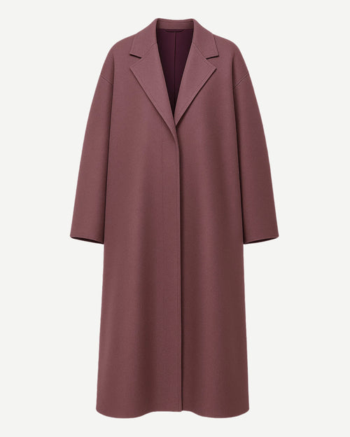 Muted Plum Loro Piana Oversized Single-Breasted Wool Coat