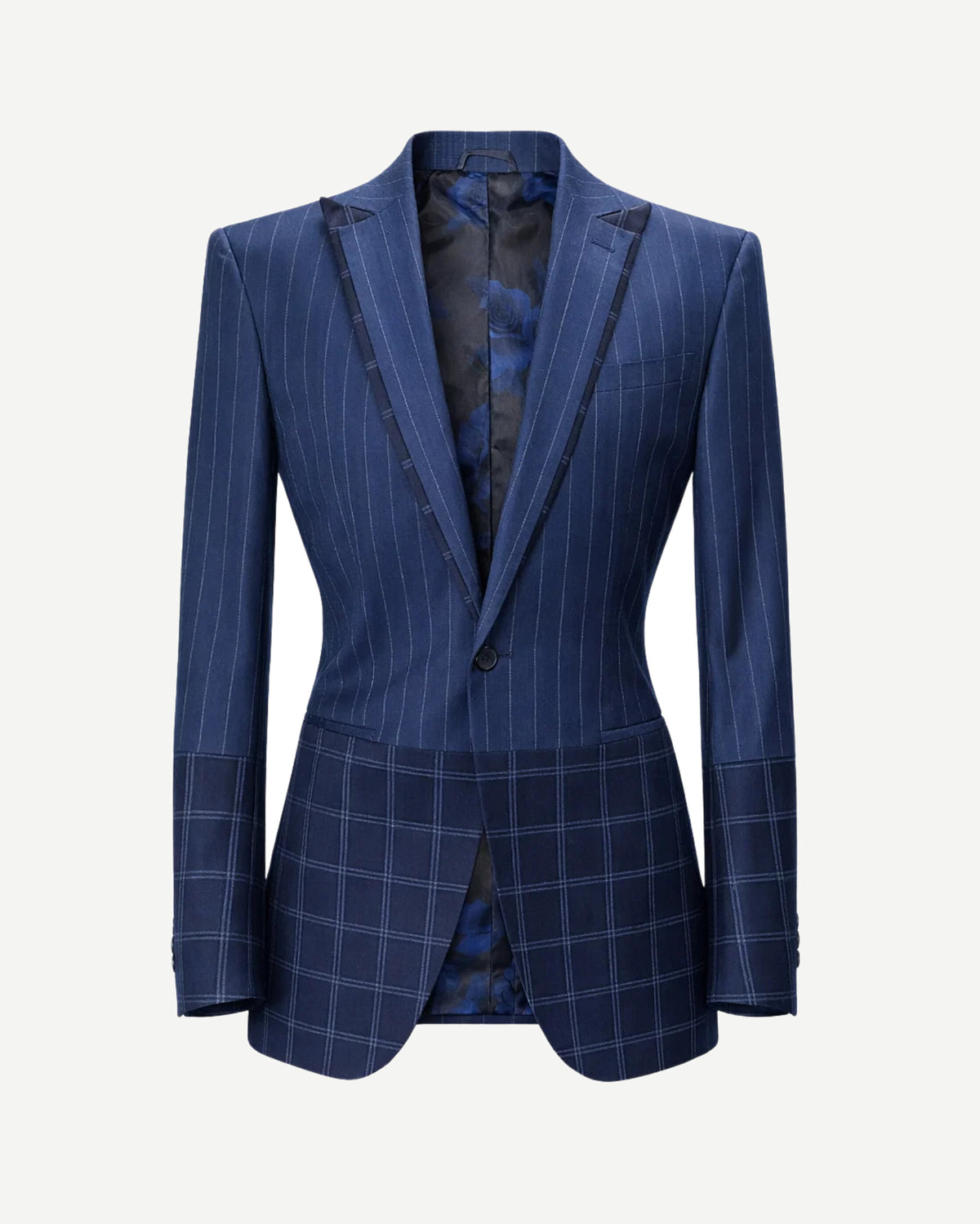Tailory navy mixed-pattern tailored blazer front view
