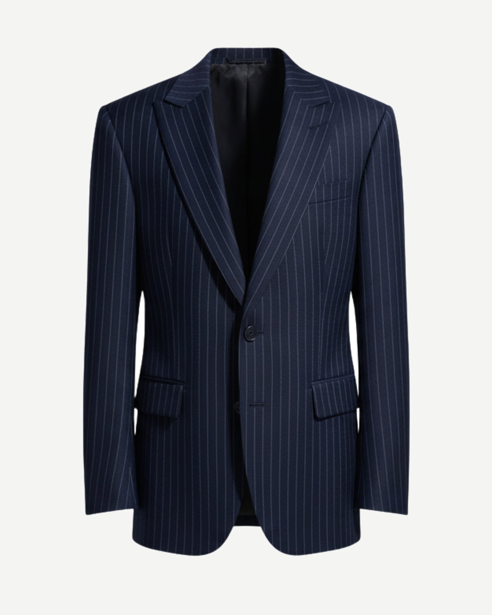 Tailory navy white pinstripe oversized blazer front view