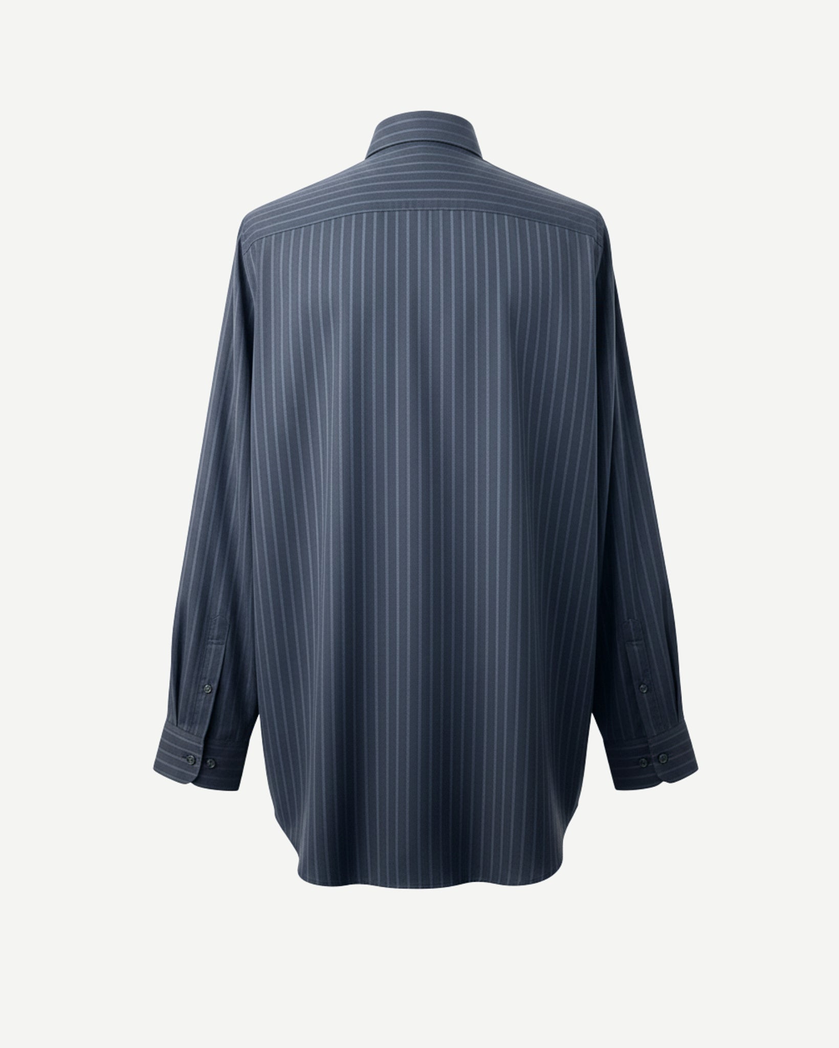Tailory navy pinstripe oversized shirt back view