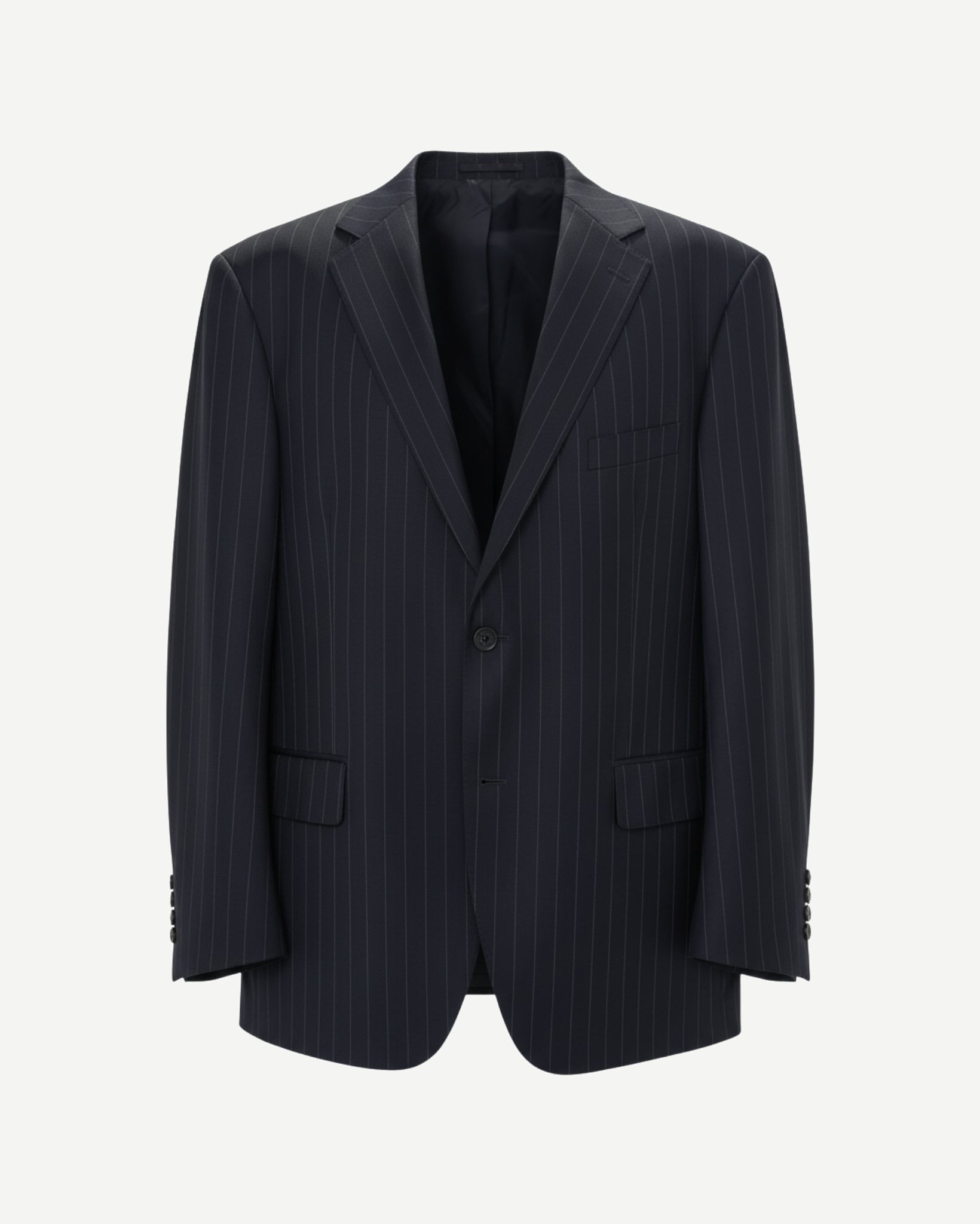 Tailory navy pinstripe two-button blazer front view