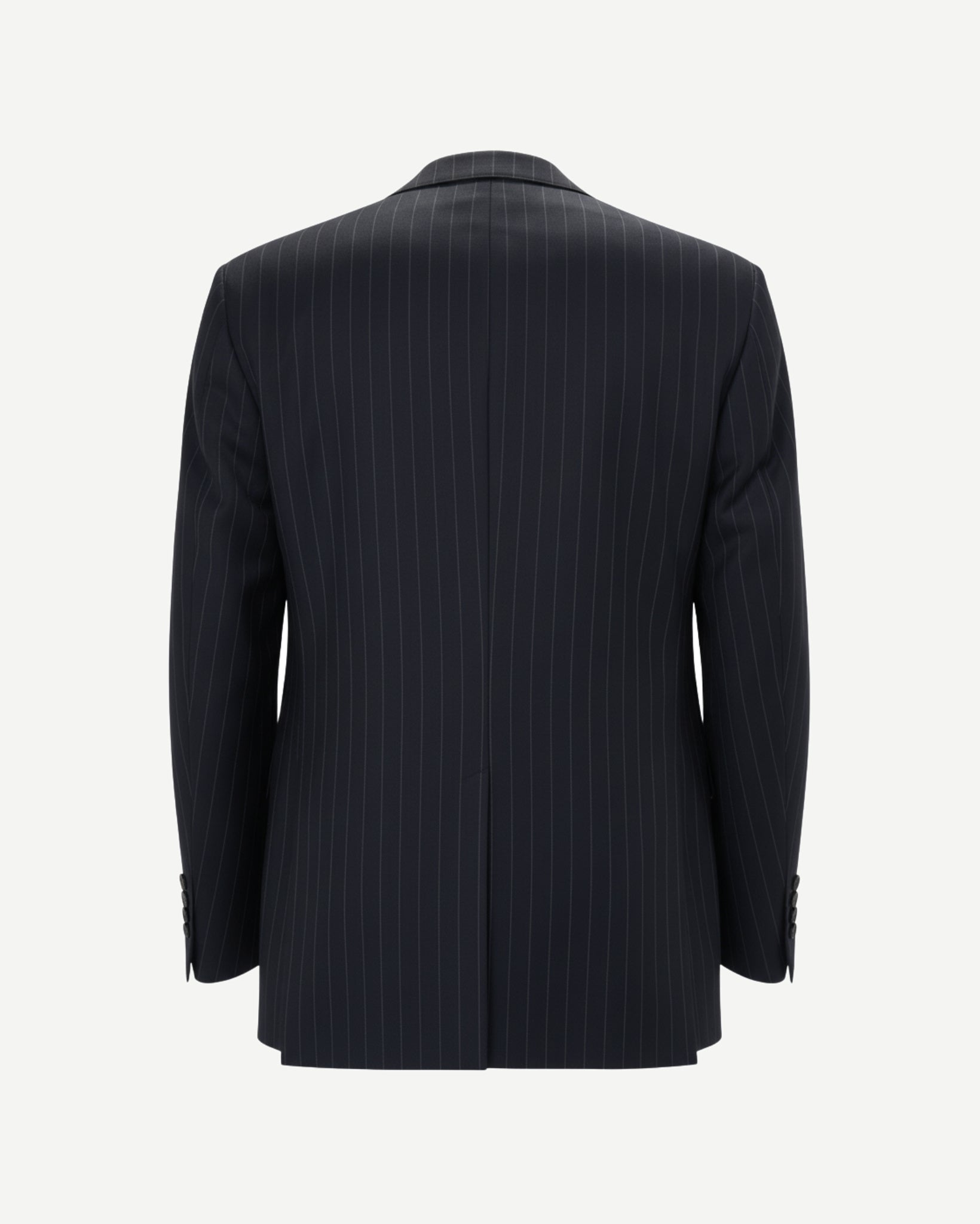 Tailory navy pinstripe two-button blazer back view