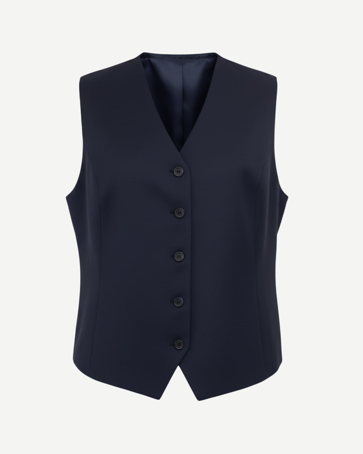“Tailory navy tailored button-front vest front view