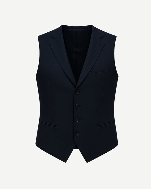 Tailory navy wool vest front view