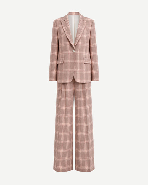 Pink Check Loro Piana Cashmere Silk Two-Piece Suit