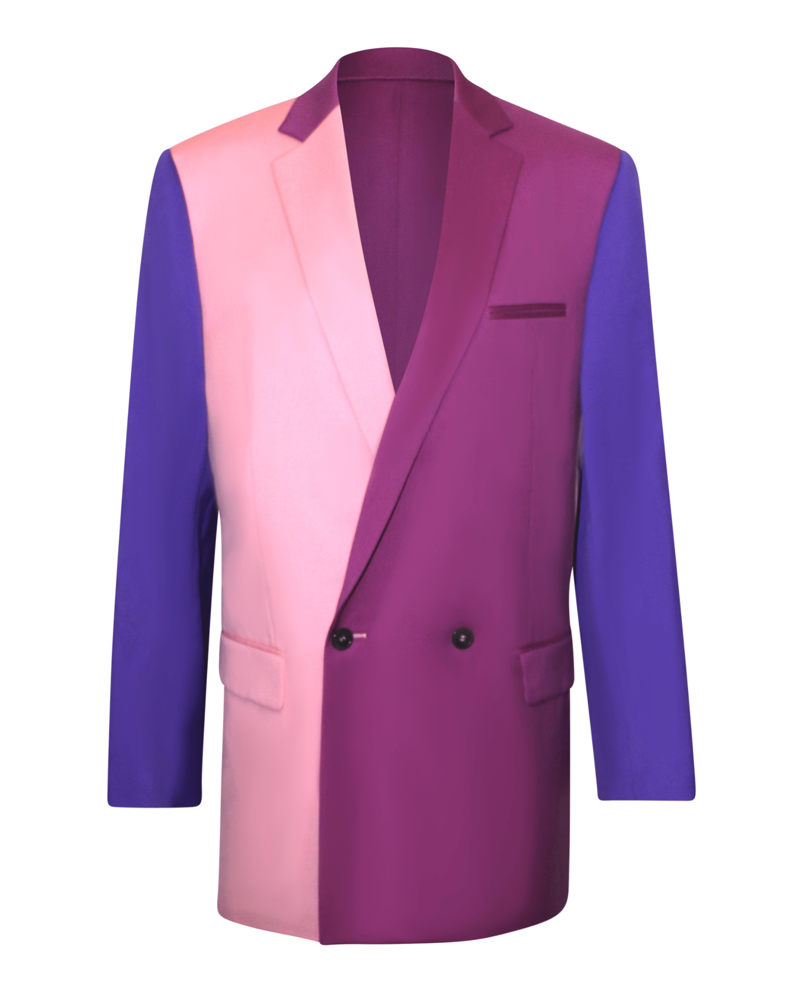 Pink Purple Gradient Color - Block Double - Breasted Blazer - Blazer - The Tailory New York