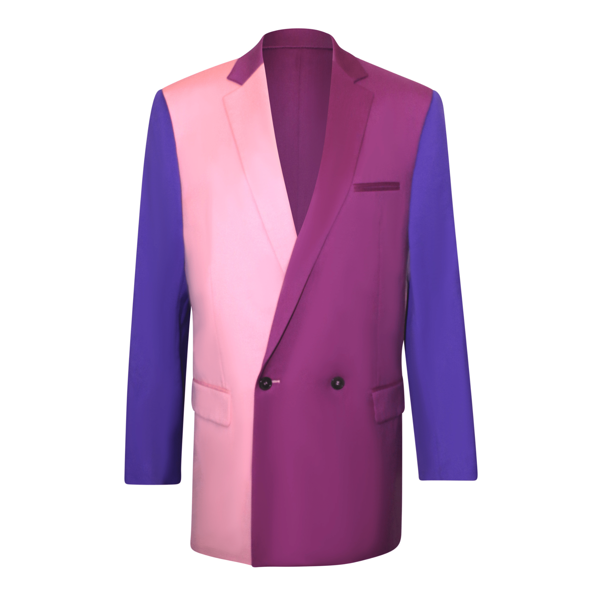Pink Purple Gradient Color - Block Double - Breasted Blazer - Blazer - The Tailory New York