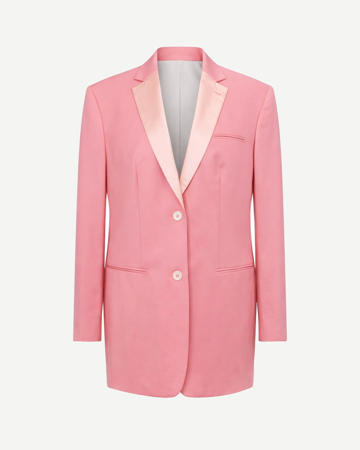 Tailory pink satin-lapel tailored blazer front view