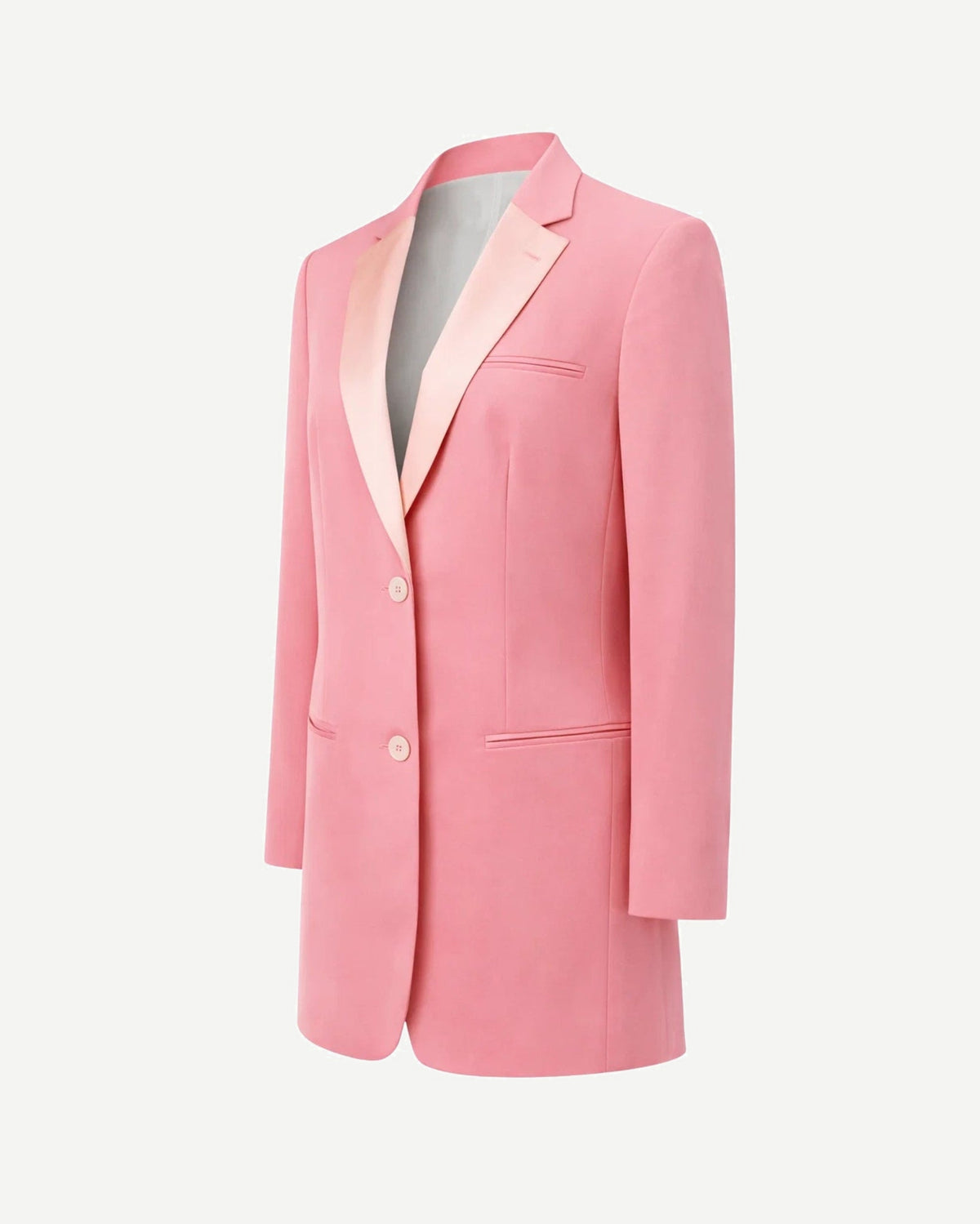 Tailory pink satin-lapel tailored blazer side view