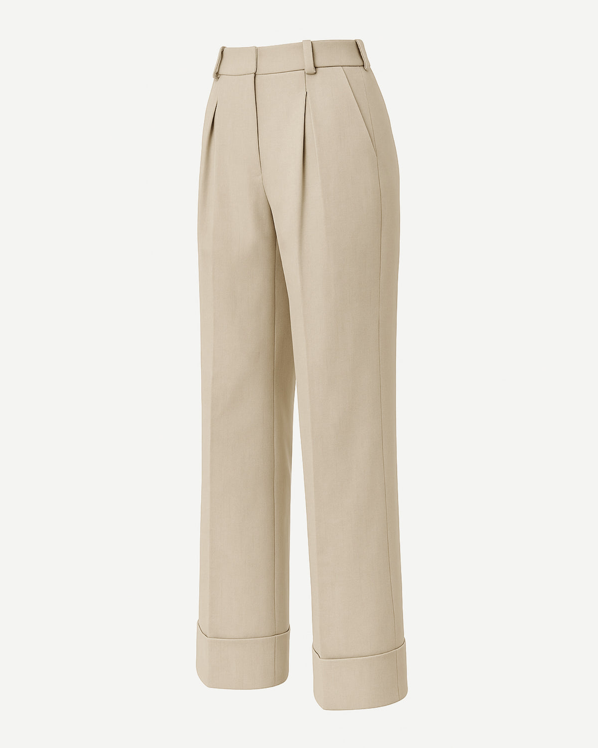 Tailory stone cotton silk wide-leg trousers side view