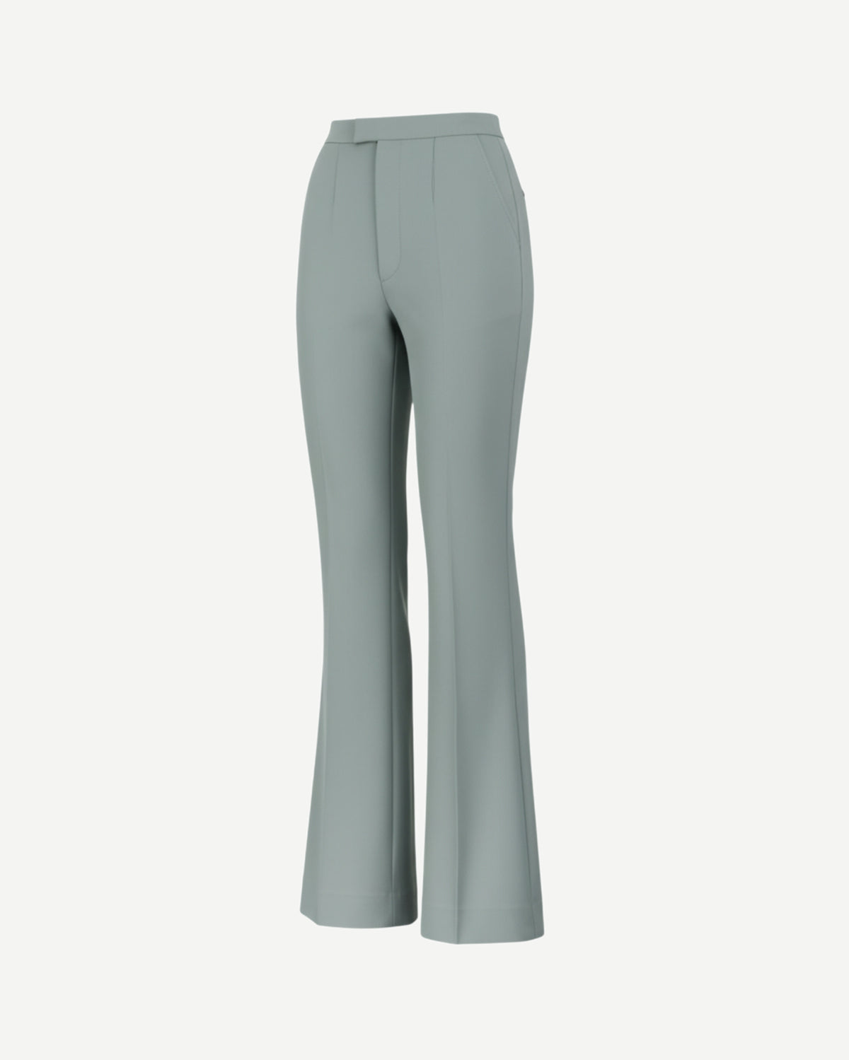 Tailory sage high-waisted flare trousers side view