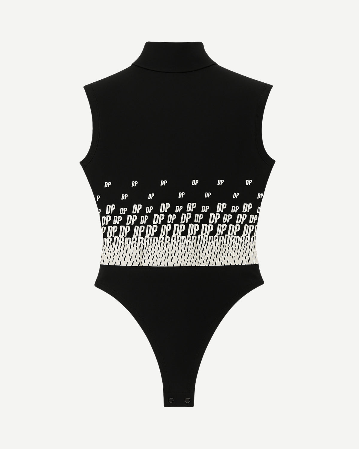 Tailory black cutout bodysuit back view with sleek stretch knit and clean seams