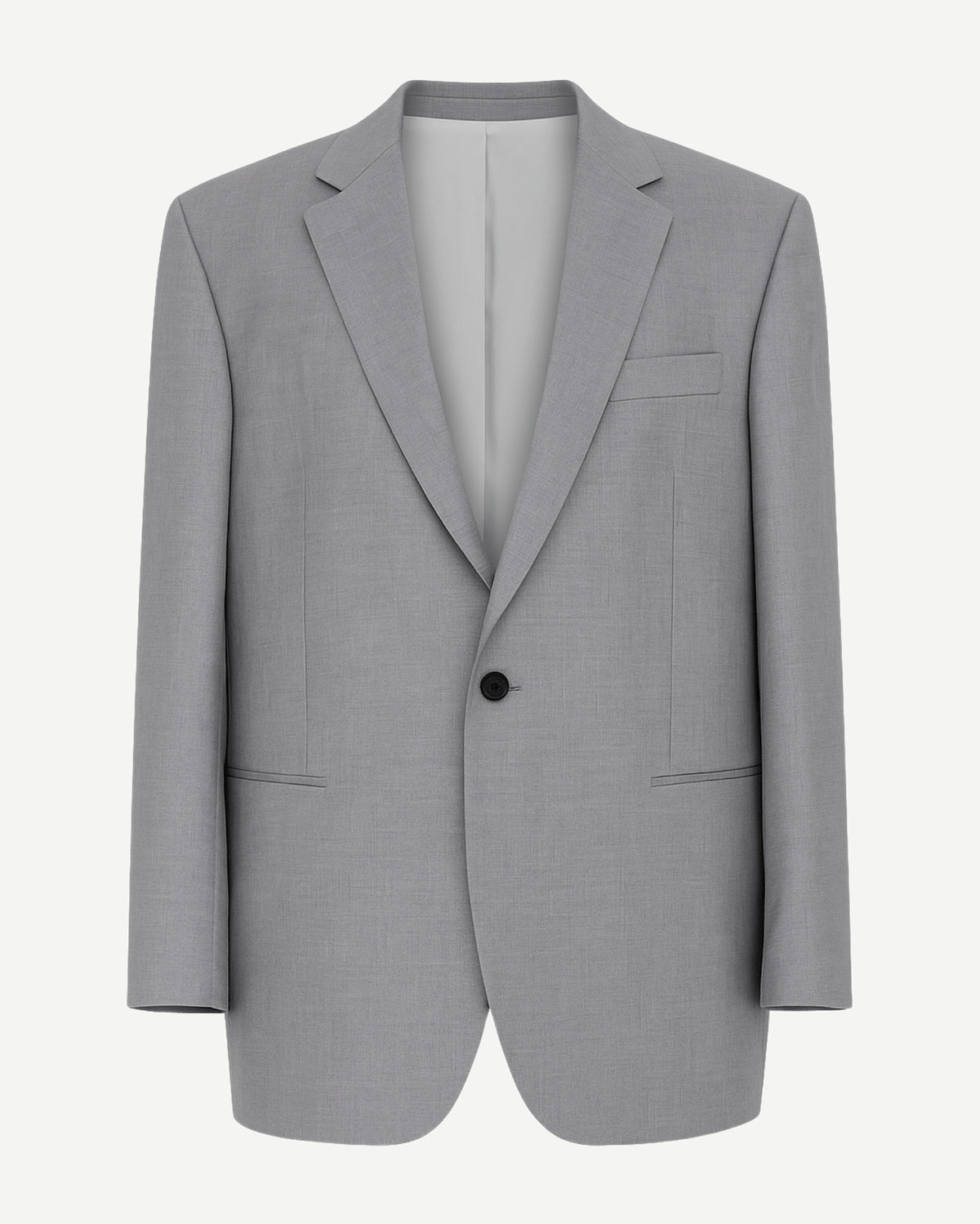 Tailory light gray single-breasted blazer with notched lapel front view