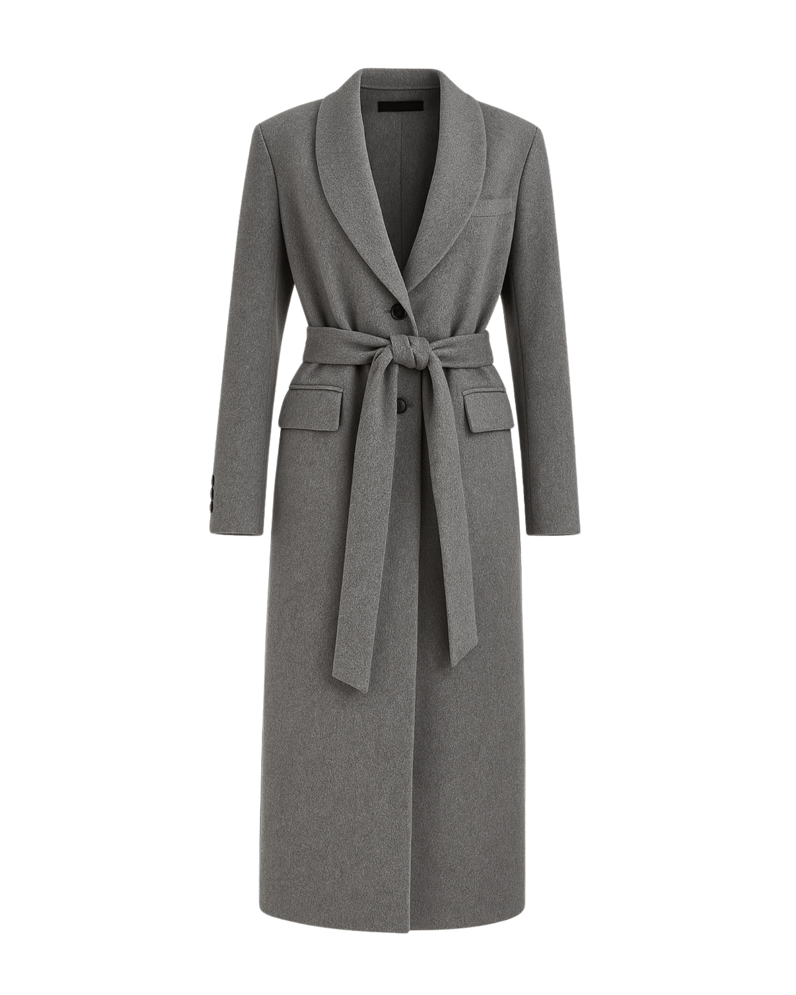 SAMPLE SALE | Loro Piana Grey Cashmere Overcoat With Belt - Overcoat - The Tailory New York