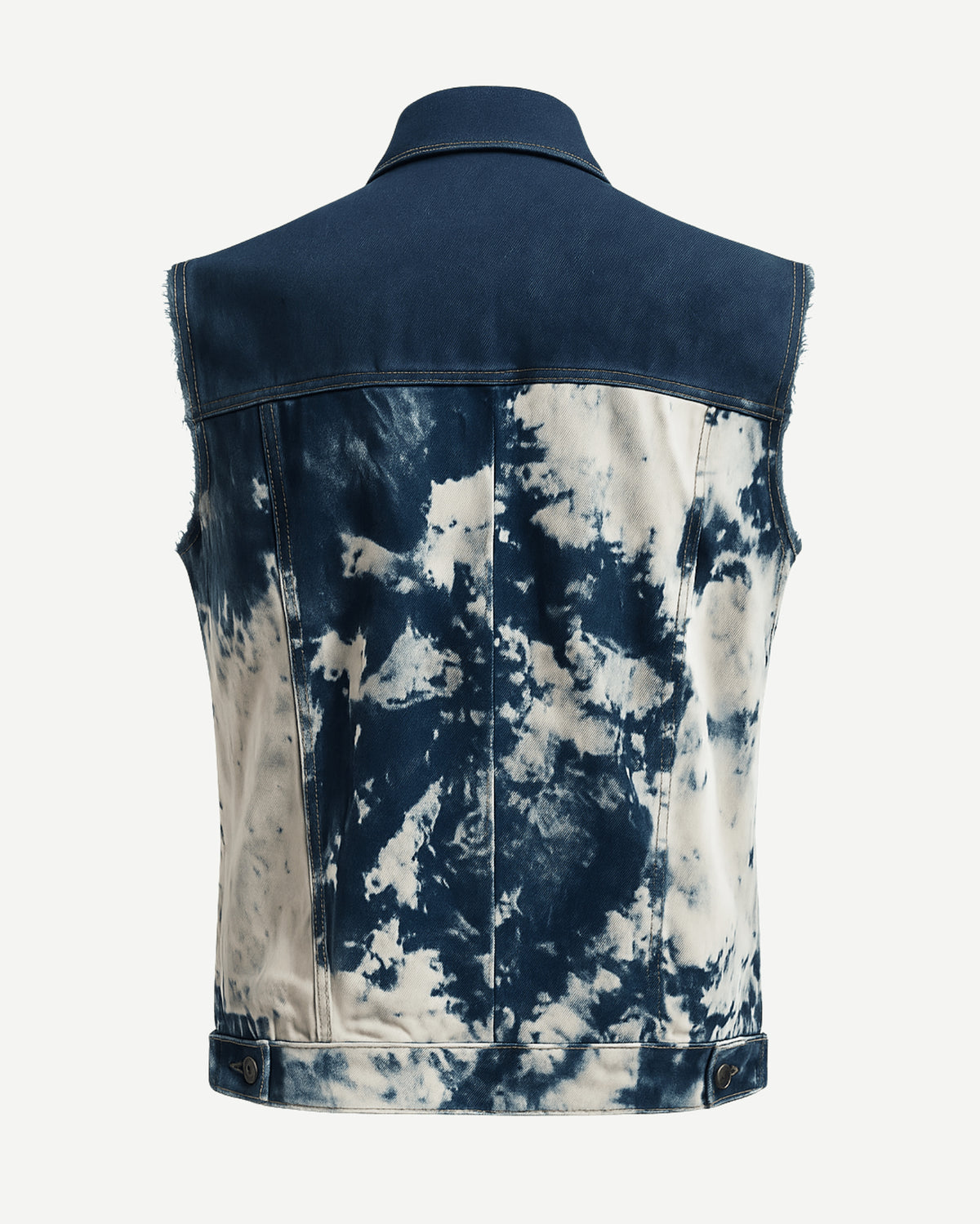 Tailory sleeveless tie-dye denim vest back view