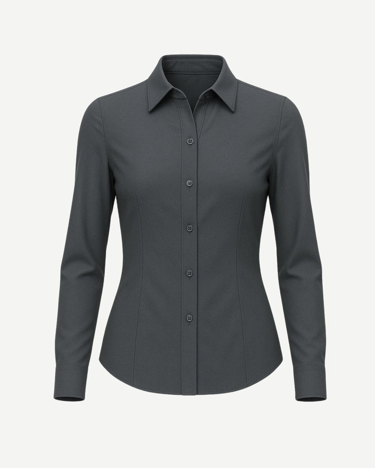 Tailory slate gray vegan blouse front view