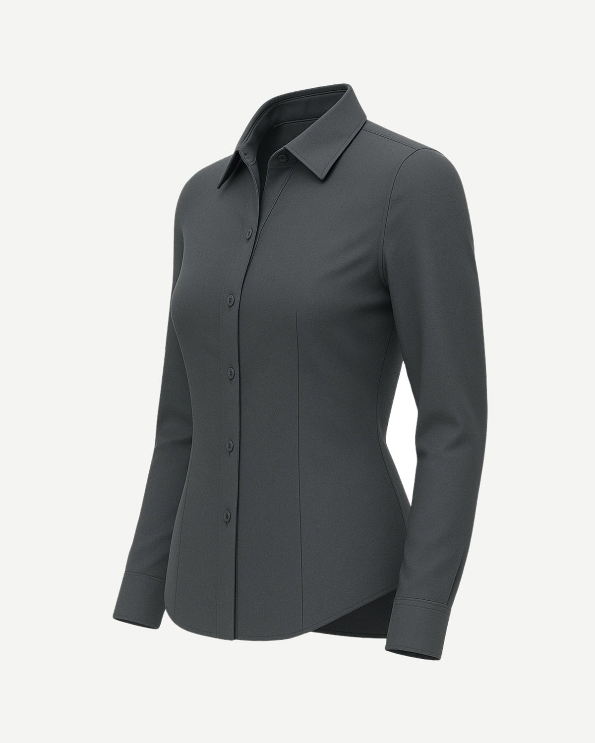 Tailory slate gray vegan blouse side view