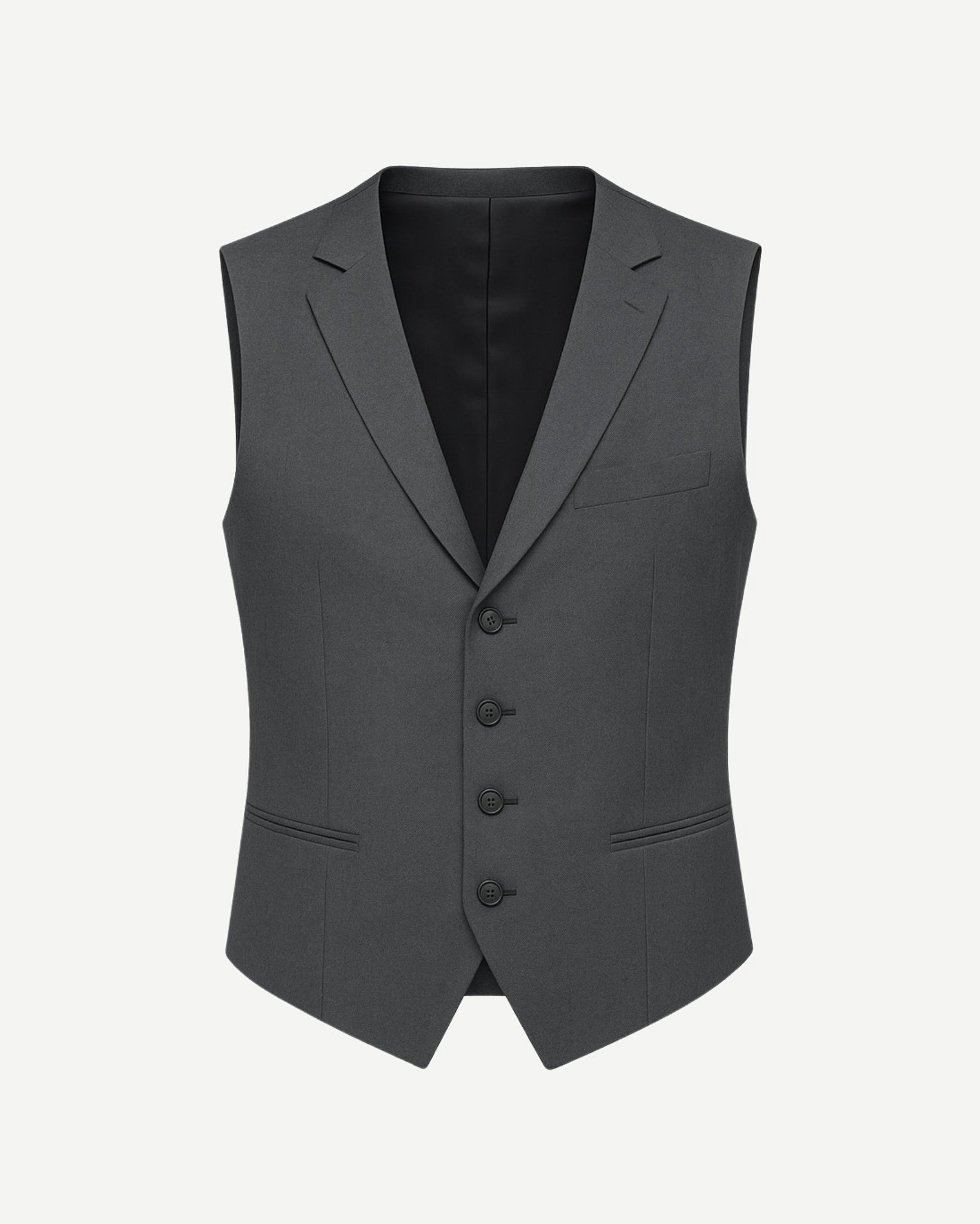Tailory slate gray wool vest front view