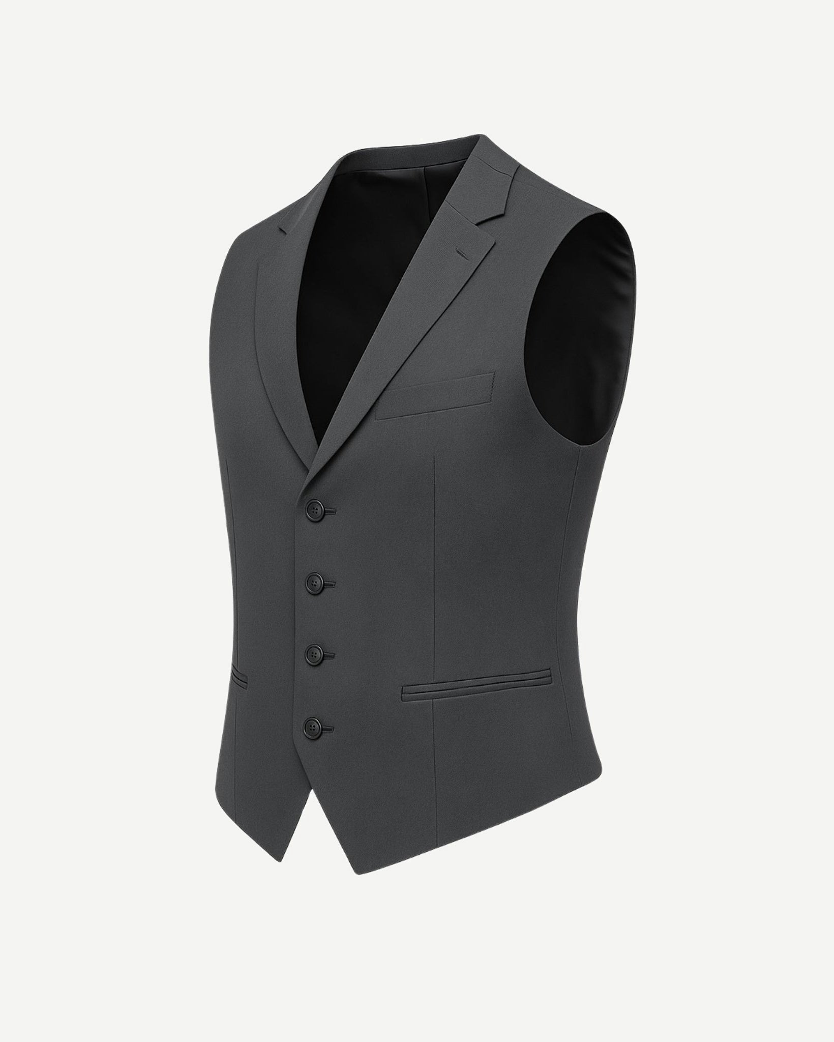 Tailory slate gray wool vest side view