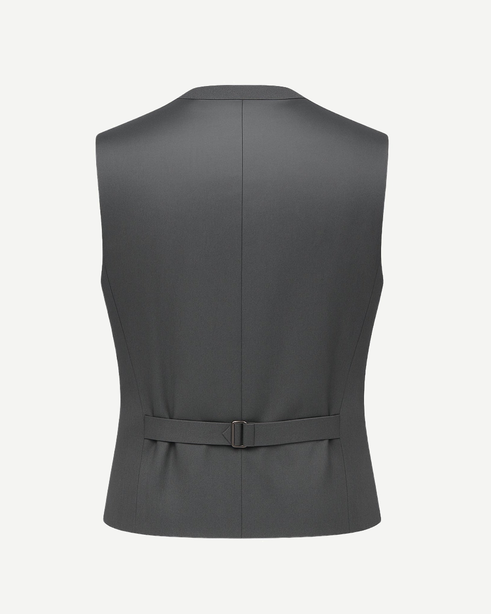 Tailory slate gray wool vest back view