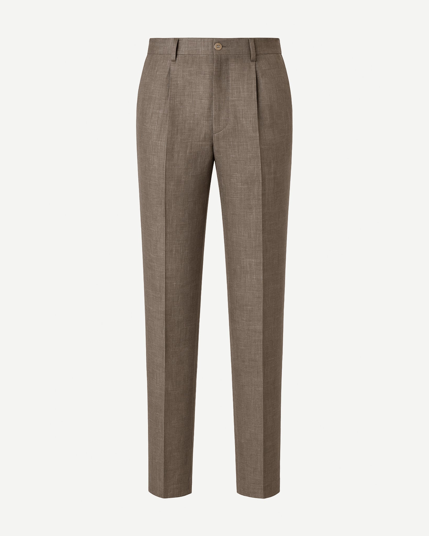 Tailory brown Loro Piana cropped trousers mid-high waist front view