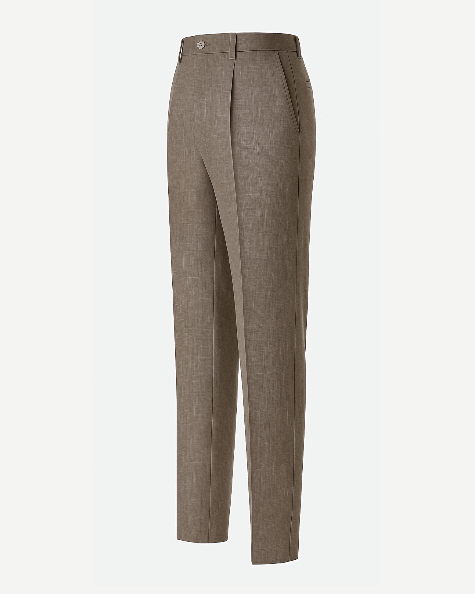 Tailory brown Loro Piana cropped trousers mid-high waist side view