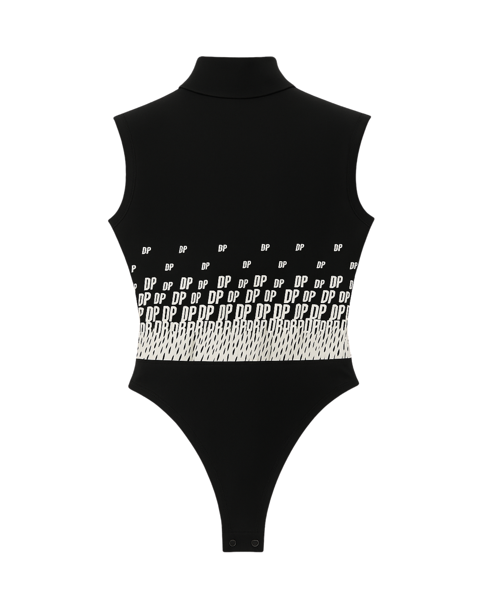 Tailory black cutout bodysuit back view with sleek stretch knit and clean seams