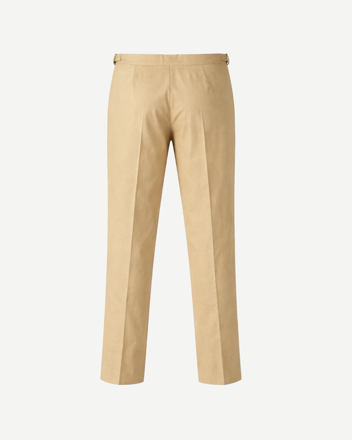 Tailory tan cropped straight-leg trousers back view