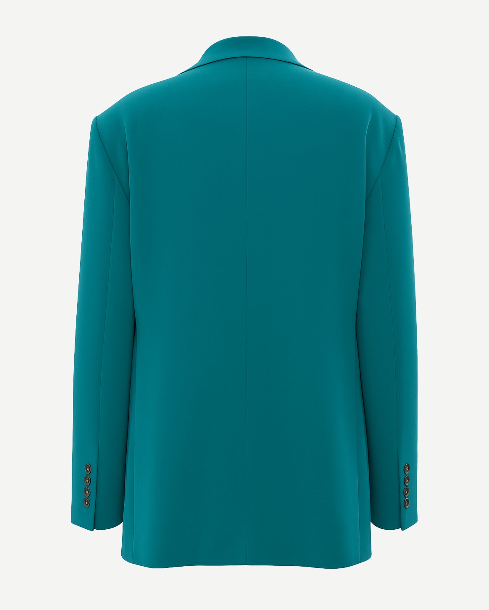 Tailory teal silk faille back panel blazer back view