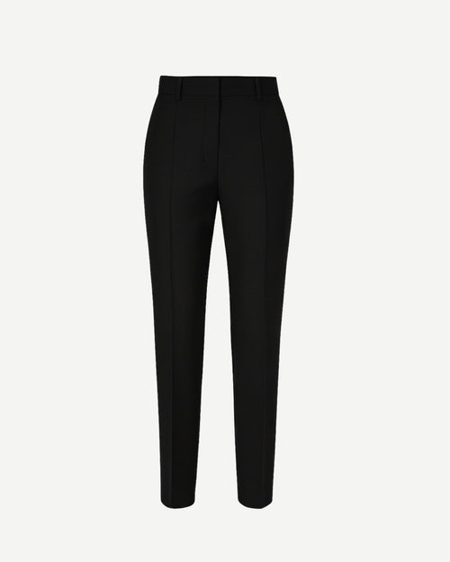 Tailory black tapered cropped trousers front view